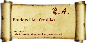 Markovits Anetta névjegykártya